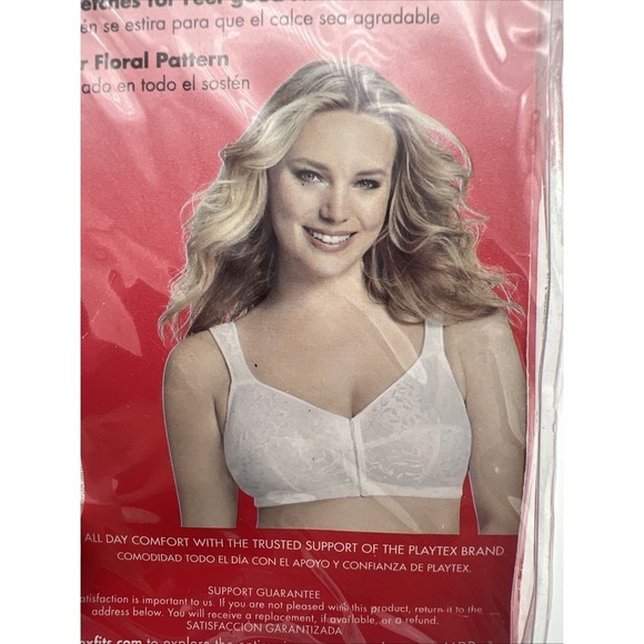 Playtex Just My Size Easy On Front Close Wire Free Bra Size 44C White NWT - Picture 5 of 5